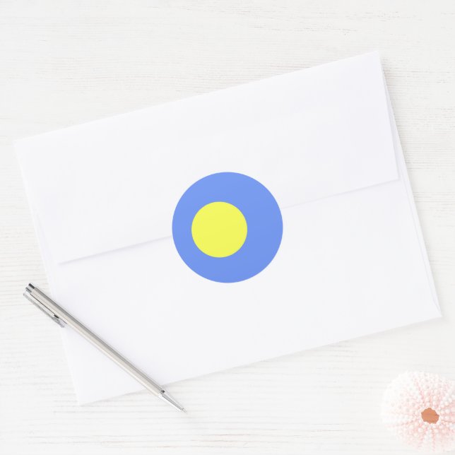 Palau flag classic round sticker (Envelope)