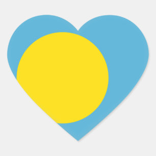 Palau Flag Heart Sticker