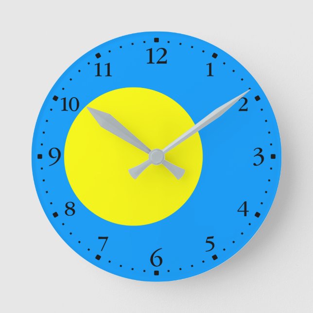Palau Flag Round Clock (Front)