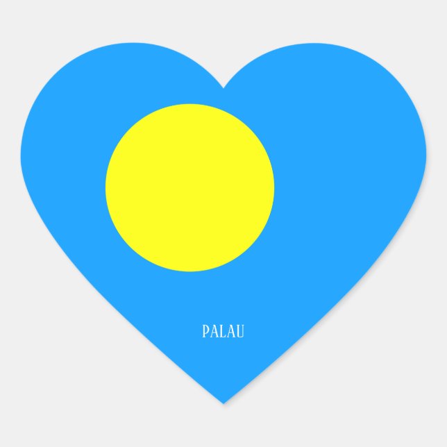 Palau Flag Splendid Patriotic Heart Sticker (Front)