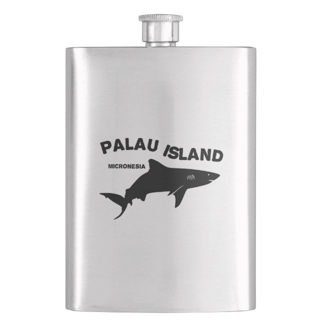 Palau Island - Micronesia Shark Diving Hip Flask (Front)