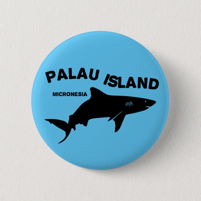 Palau Island Scuba Diving With Sharks 6 Cm Round Badge (Front)