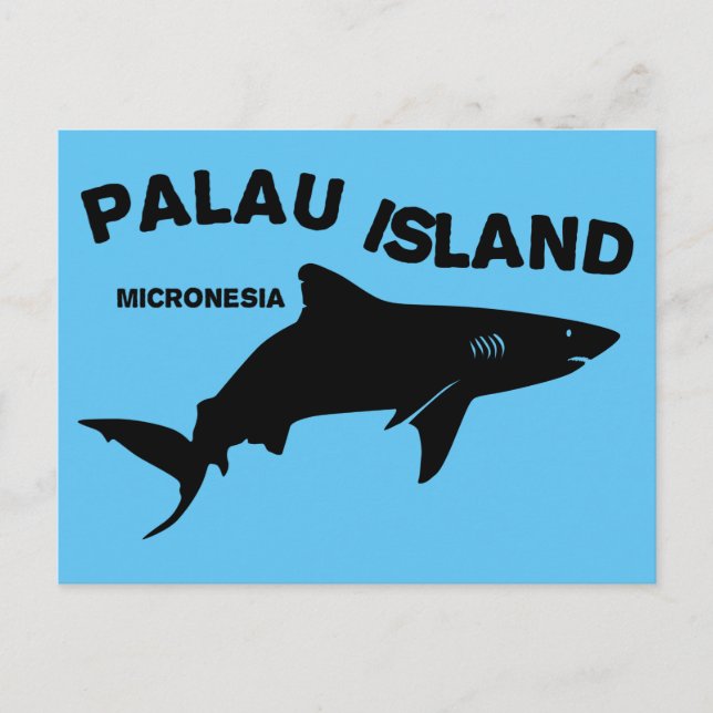 Palau Island Scuba Diving With Sharks Postcard (Front)