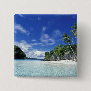 Palau, Rock Islands, Honeymoon Island, World 15 Cm Square Badge