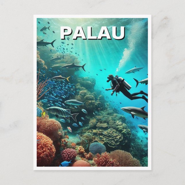Palau Scuba Diving Travel Postcard (Front)