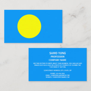 Palauan Flag, Flag of Palau Business Card