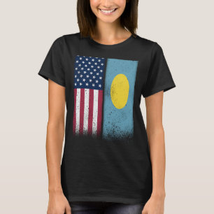 Palauan Flag USA And Palau Flags Proud Palau T-Shirt