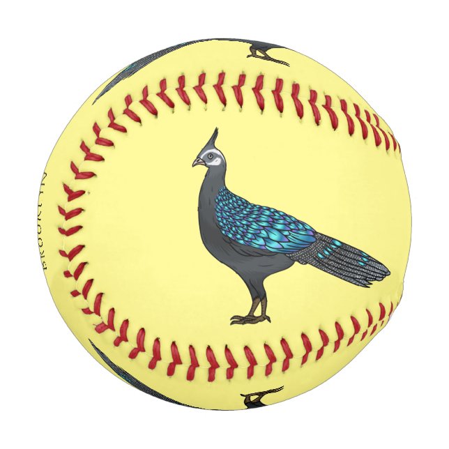 Palawan peacock pheasant bird cartoon illustration baseball (Front Left)