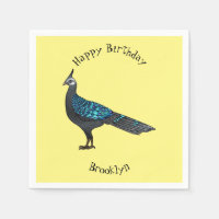 Palawan peacock pheasant bird cartoon illustration