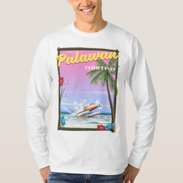 Palawan Philippines flight poster T-Shirt (Front)