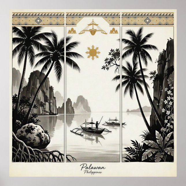 Palawan Philippines Triptych Wall Art (Front)