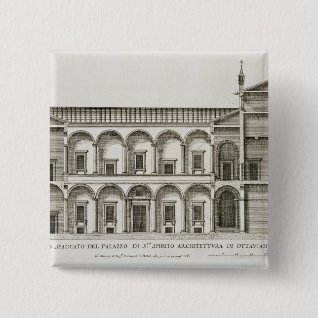 Palazzo di Santo Spirito, from 'Palazzi di Roma', 15 Cm Square Badge (Front)