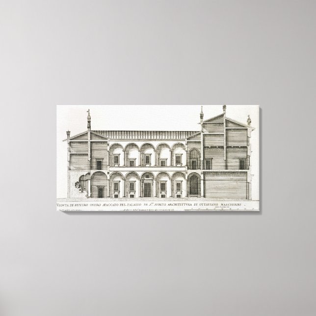 Palazzo di Santo Spirito, from 'Palazzi di Roma', Canvas Print (Front)