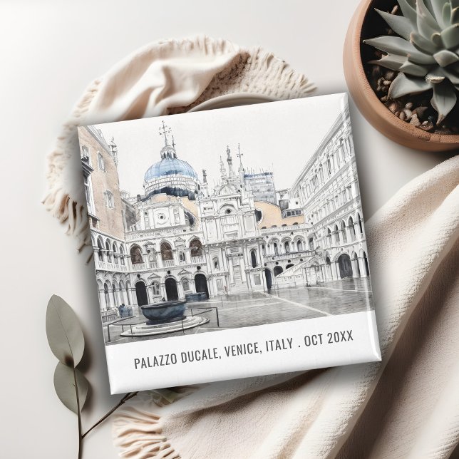 Palazzo Ducale Venice Italy Watercolor Travel  Magnet (Creator Uploaded)