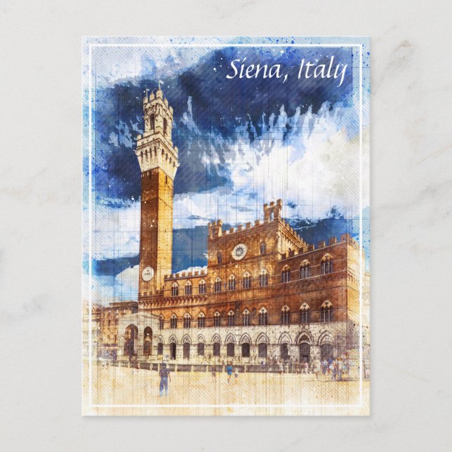 Palazzo Pubblico in Siena. Tuscany, Italy. Postcar Postcard (Front)
