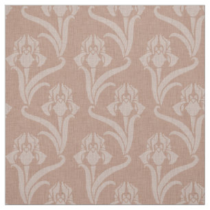 Pale Adobe Art Nouveau Iris Fabric