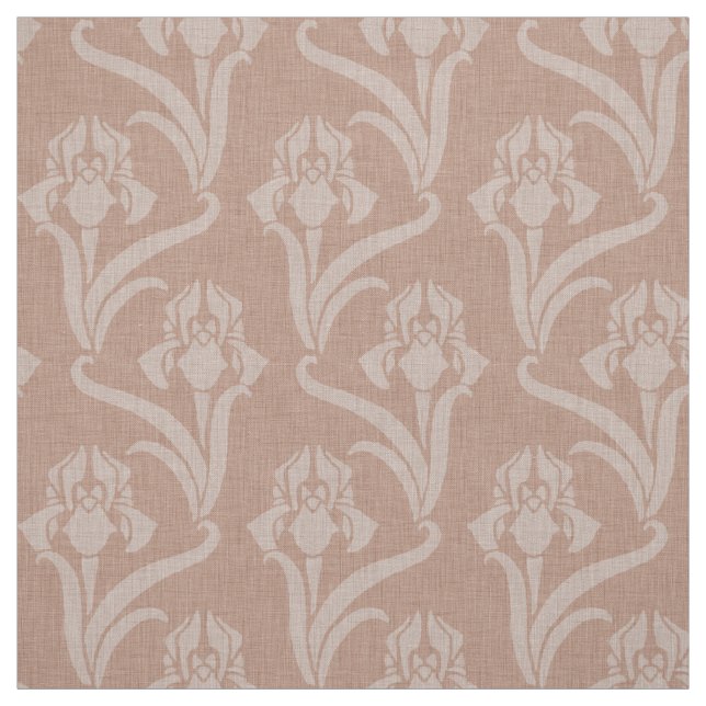 Pale Adobe Art Nouveau Iris Fabric (Swatch)
