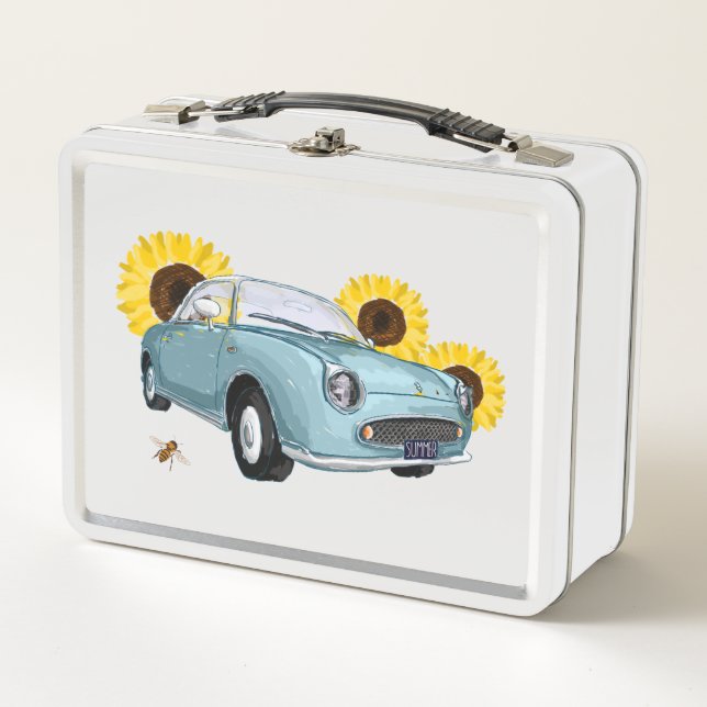 Pale Aqua Figaro lunch box (Front)