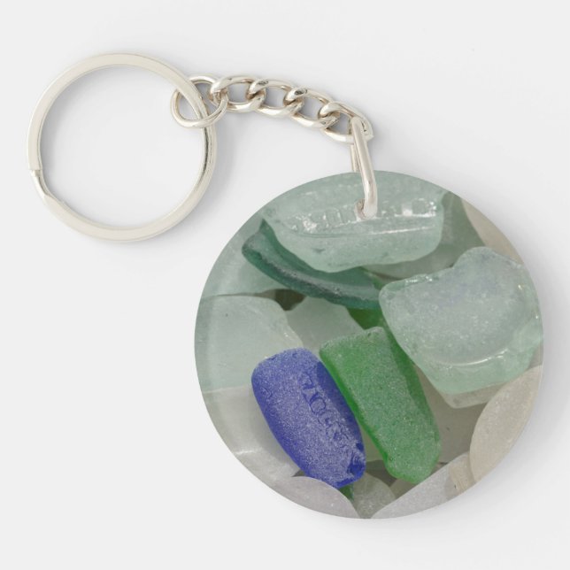 Pale Beach Glass Key Ring (Front)