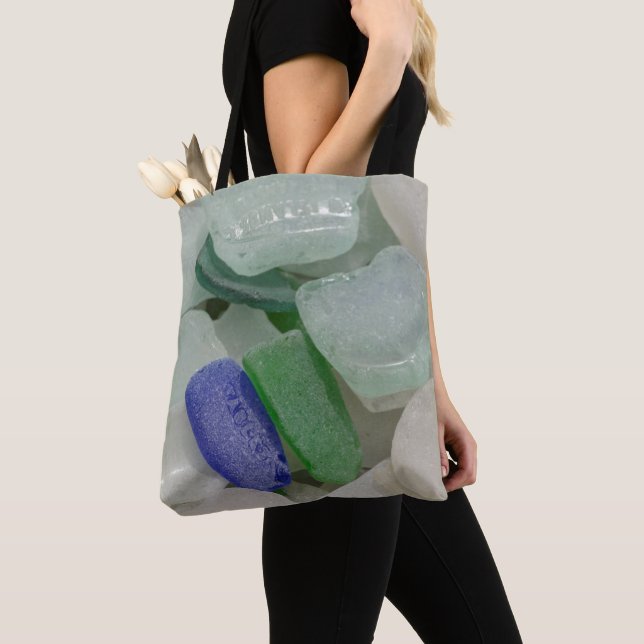 Pale Beach Glass Tote Bag (Close Up)