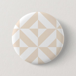 Pale Beige Geometric Deco Cube Pattern 6 Cm Round Badge