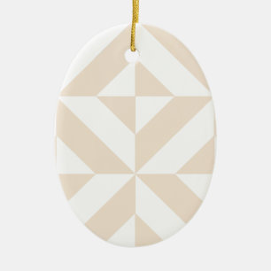 Pale Beige Geometric Deco Cube Pattern Ceramic Tree Decoration