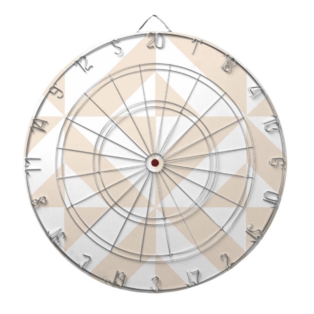 Pale Beige Geometric Deco Cube Pattern Dartboard (Front)