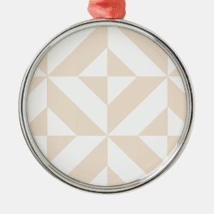 Pale Beige Geometric Deco Cube Pattern Metal Tree Decoration