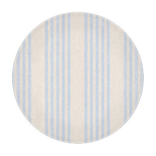 Pale blue and beige five stripes pattern cutting board