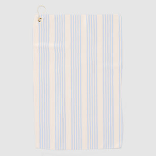 Pale blue and beige five stripes pattern golf towel