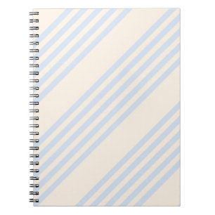 Pale blue and beige five stripes pattern notebook