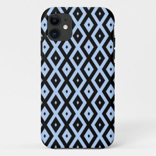 Pale blue and black diamond pattern Case-Mate iPhone case
