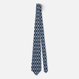 Pale blue and black diamond pattern tie