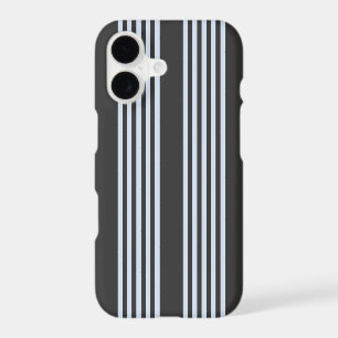Pale blue and charcoal five stripes pattern