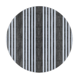 Pale blue and charcoal five stripes pattern cutting board
