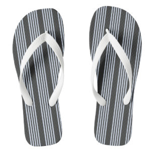 Pale blue and charcoal five stripes pattern jandals