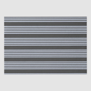 Pale blue and charcoal five stripes pattern tissue paper