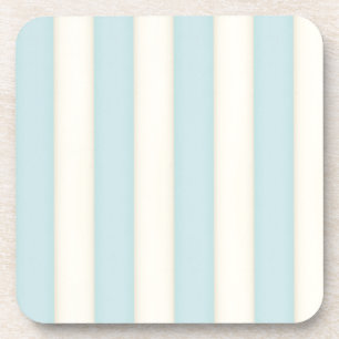 Pale Blue and Ivory Stripes Coaster
