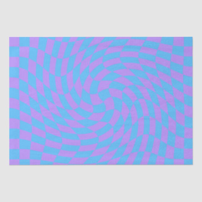 Pale-Blue and Lavender chequered   Tissue Paper (Front)
