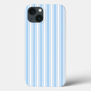 Pale blue and white candy stripes Case-Mate iPhone 13 Case