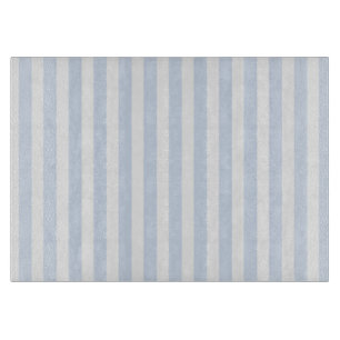 Pale blue and white candy stripes cutting board