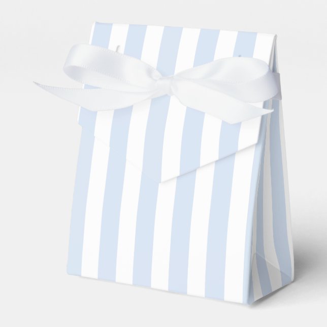 Pale blue and white candy stripes favour box (Front Side)
