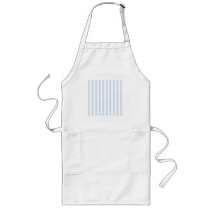 Pale blue and white candy stripes long apron