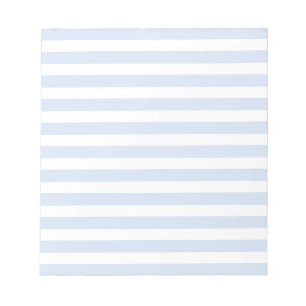 Pale blue and white candy stripes notepad