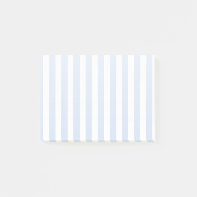 Pale blue and white candy stripes post-it notes (Front)