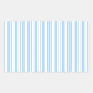 Pale blue and white candy stripes rectangular sticker