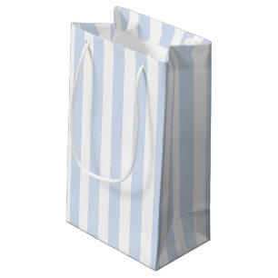 Pale blue and white candy stripes small gift bag
