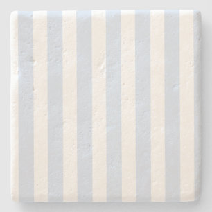 Pale blue and white candy stripes stone coaster