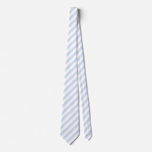 Pale blue and white candy stripes tie (Front)