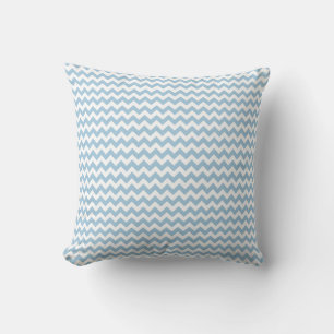 Pale Blue and White Chevron Pattern Cushion